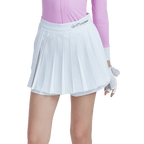 GoPlayer女高爾夫假兩件式百褶褲裙(白)
