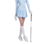GoPlayer女高爾夫假兩件式百褶褲裙(淺藍)