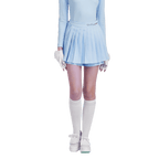 GoPlayer女高爾夫假兩件式百褶褲裙(淺藍)