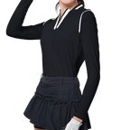 GoPlayer レディース ワンピース日焼け防止スリーブ スーツ (ブラック)