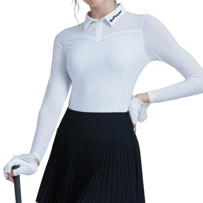 GoPlayer Women's Golf Long Sleeve Sun Protection Sleeve Sleeves (White)