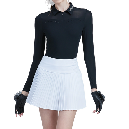 GoPlayer Women's Golf Long Sleeve Sun Protection Sleeve Suit (Black)