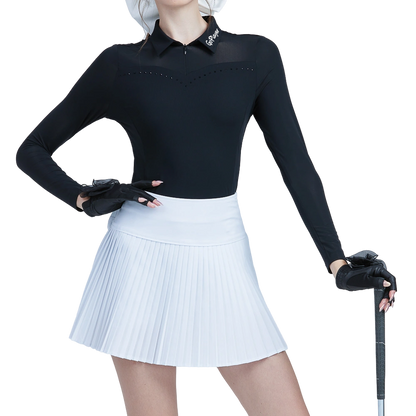 GoPlayer Women's Golf Long Sleeve Sun Protection Sleeve Suit (Black)