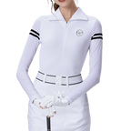 GoPlayer Women's Golf Big Lapel Ice Silk Sleeve Suit (White)