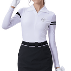GoPlayer Women's Golf Big Lapel Ice Silk Sleeve Suit (White)