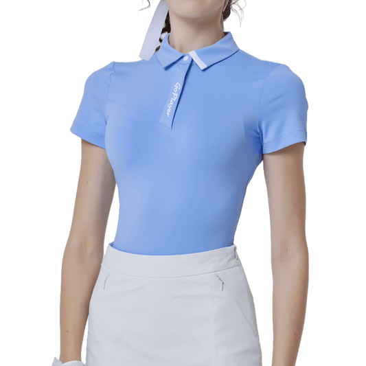 GoPlayer女彈性透氣短袖上衣(淡藍)