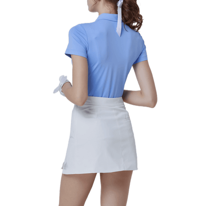 GoPlayer Women's Elastic Breathable Short Sleeve Top (Light Blue)