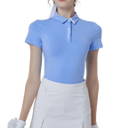 GoPlayer女彈性透氣短袖上衣(淡藍)