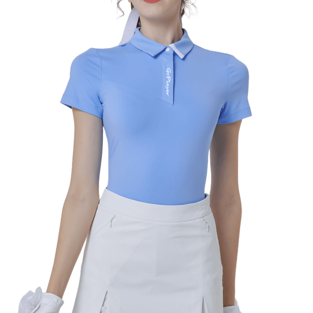 GoPlayer Women's Elastic Breathable Short Sleeve Top (Light Blue)