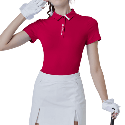 GoPlayer Women's Elastic Breathable Short Sleeve Top (Red)