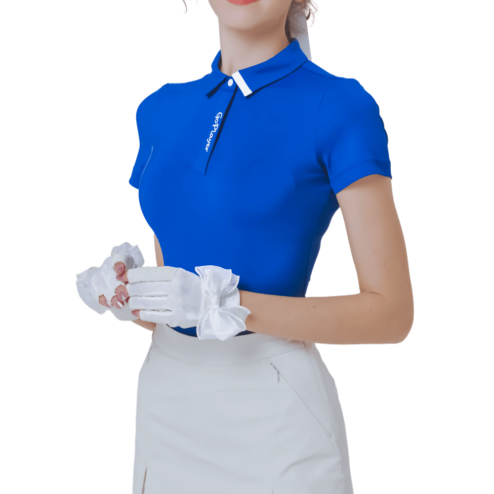 GoPlayer women's elastic breathable short-sleeved top (royal blue)