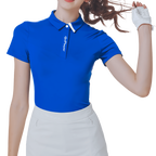 GoPlayer女彈性透氣短袖上衣(寶藍)