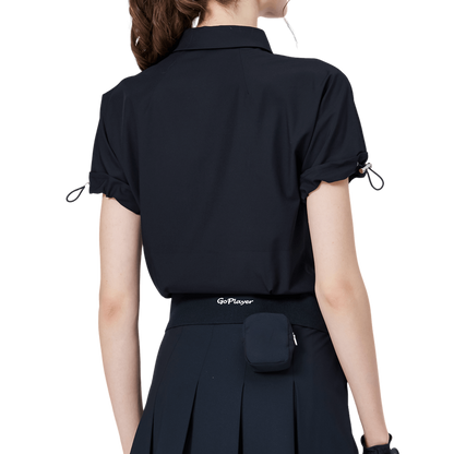 GoPlayer女寬鬆版短袖上衣(黑)