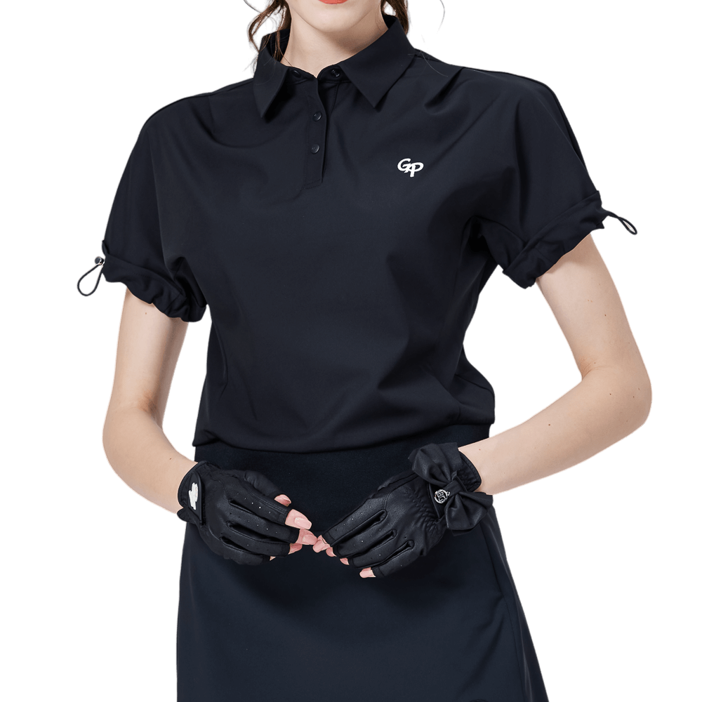 GoPlayer女寬鬆版短袖上衣(黑)
