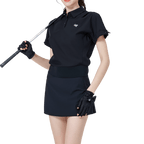 GoPlayer レディース ルーズフィット 半袖トップス (ブラック)