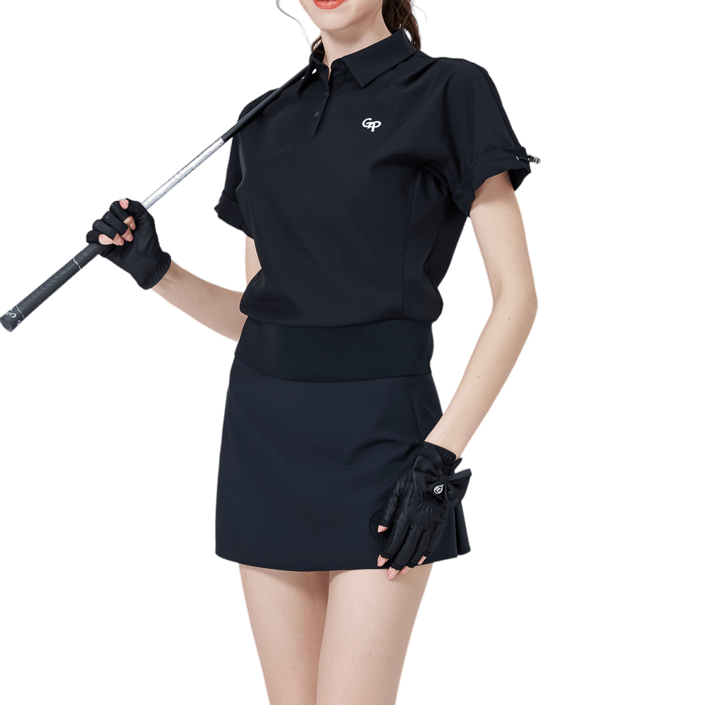 GoPlayer女寬鬆版短袖上衣(黑)