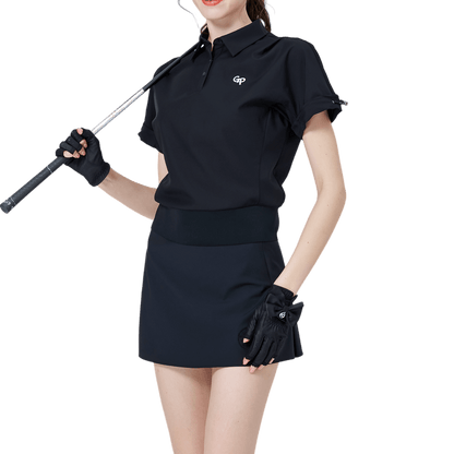 GoPlayer女寬鬆版短袖上衣(黑)