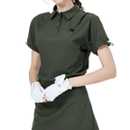 GoPlayer レディース ルーズフィット 半袖トップス (ミリタリーグリーン)