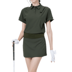 GoPlayer レディース ルーズフィット 半袖トップス (ミリタリーグリーン)