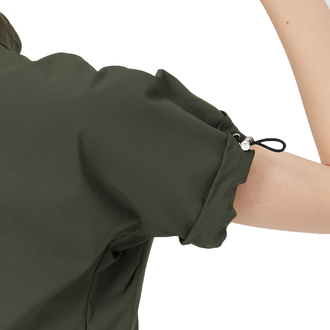 GoPlayer レディース ルーズフィット 半袖トップス (ミリタリーグリーン)