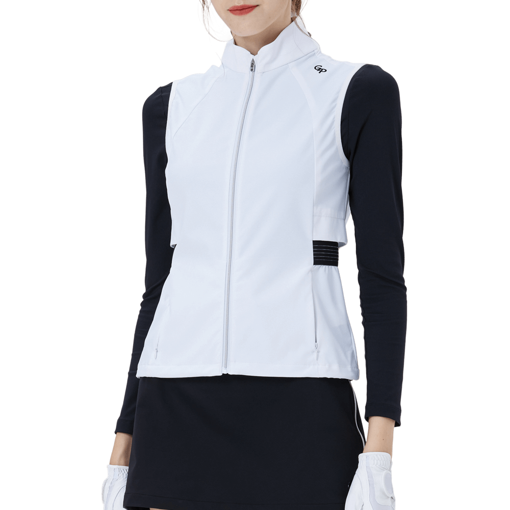 GoPlayer女高爾夫防潑水運動背心(白)