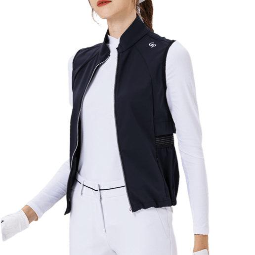 GoPlayer女高爾夫防潑水運動背心(黑)
