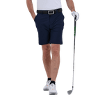 GoPlayer Men's Perforated Breathable Golf Shorts (Navy Blue)