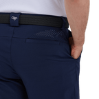 GoPlayer Men's Perforated Breathable Golf Shorts (Navy Blue)