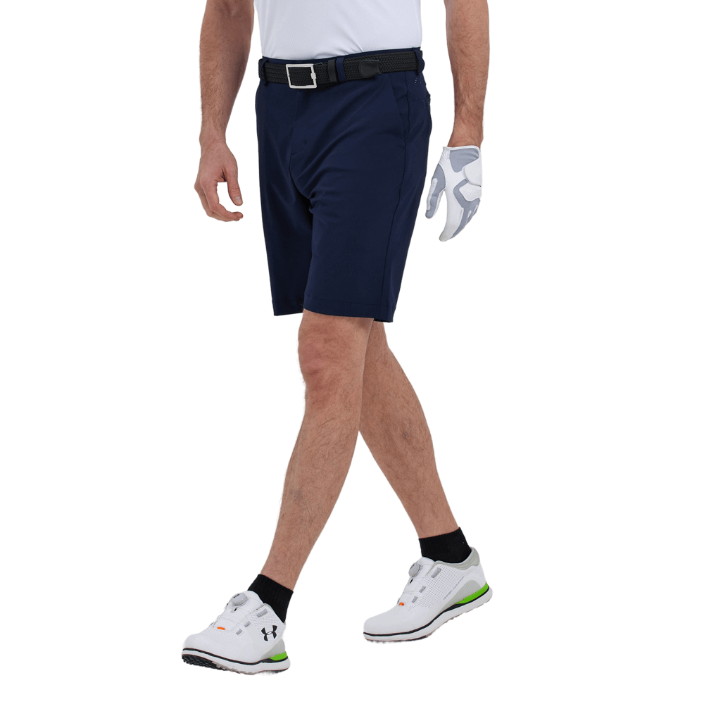 GoPlayer Men's Perforated Breathable Golf Shorts (Navy Blue)