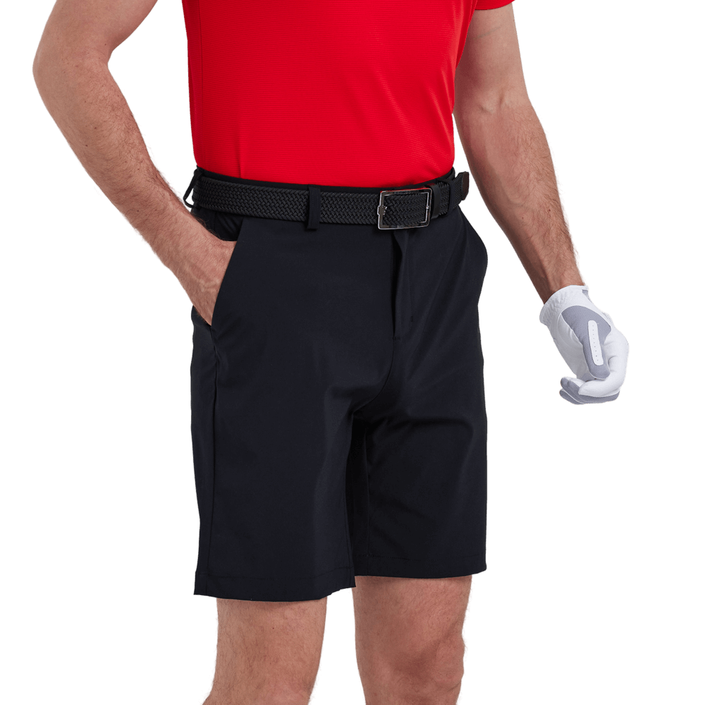 GoPlayer Men's Perforated Breathable Golf Shorts (Black)