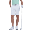 GoPlayer men's punched elastic golf shorts (white)