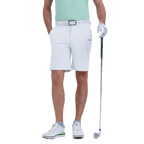 GoPlayer men's punched elastic golf shorts (white)