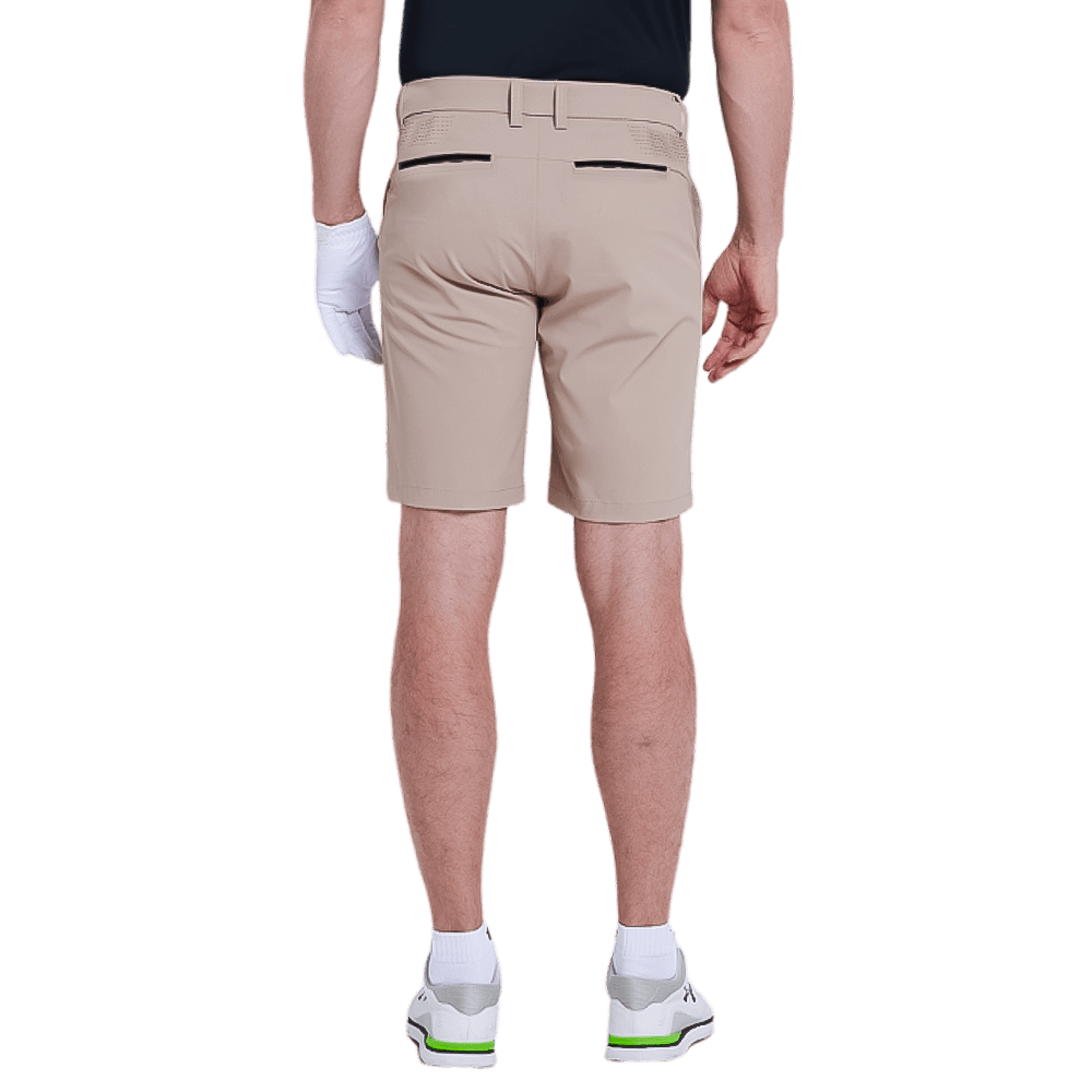 GoPlayer men's punched elastic golf shorts (light gray)