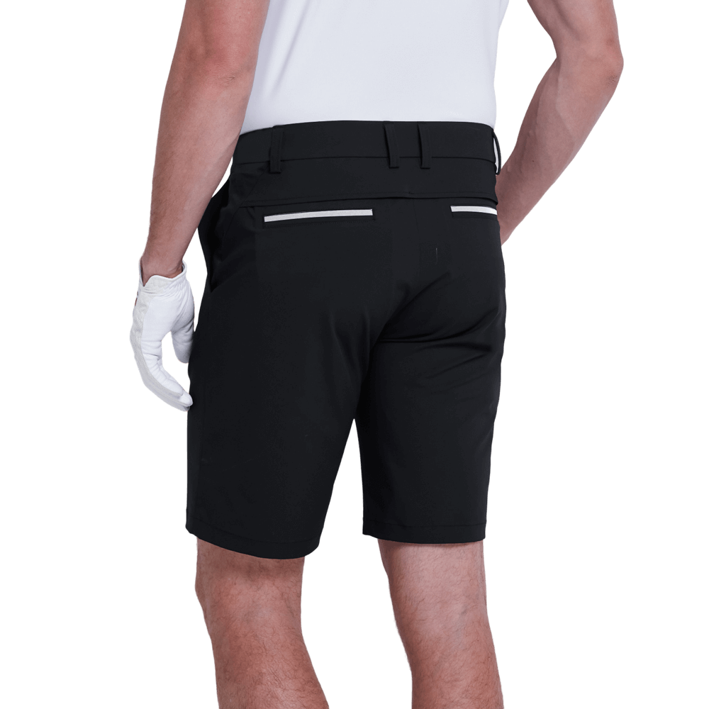 GoPlayer men's punched elastic golf shorts (light gray)