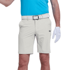 GoPlayer men's punched elastic golf shorts (light gray)