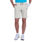 GoPlayer men's punched elastic golf shorts (light gray)