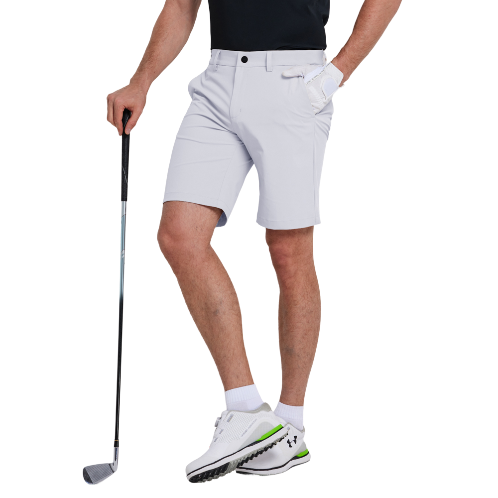 GoPlayer彈性腰圍快乾高爾夫短褲(白)