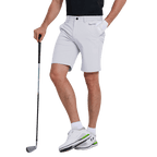 GoPlayer Men's Elastic Waist Golf Shorts (White)