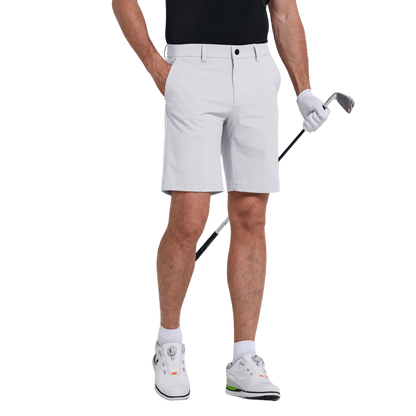 GoPlayer男彈性腰高爾夫短褲(白)