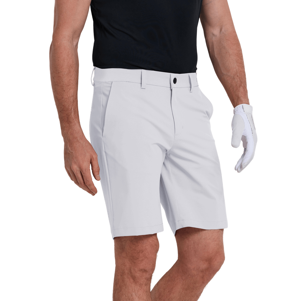 GoPlayer Men's Elastic Waist Golf Shorts (White)
