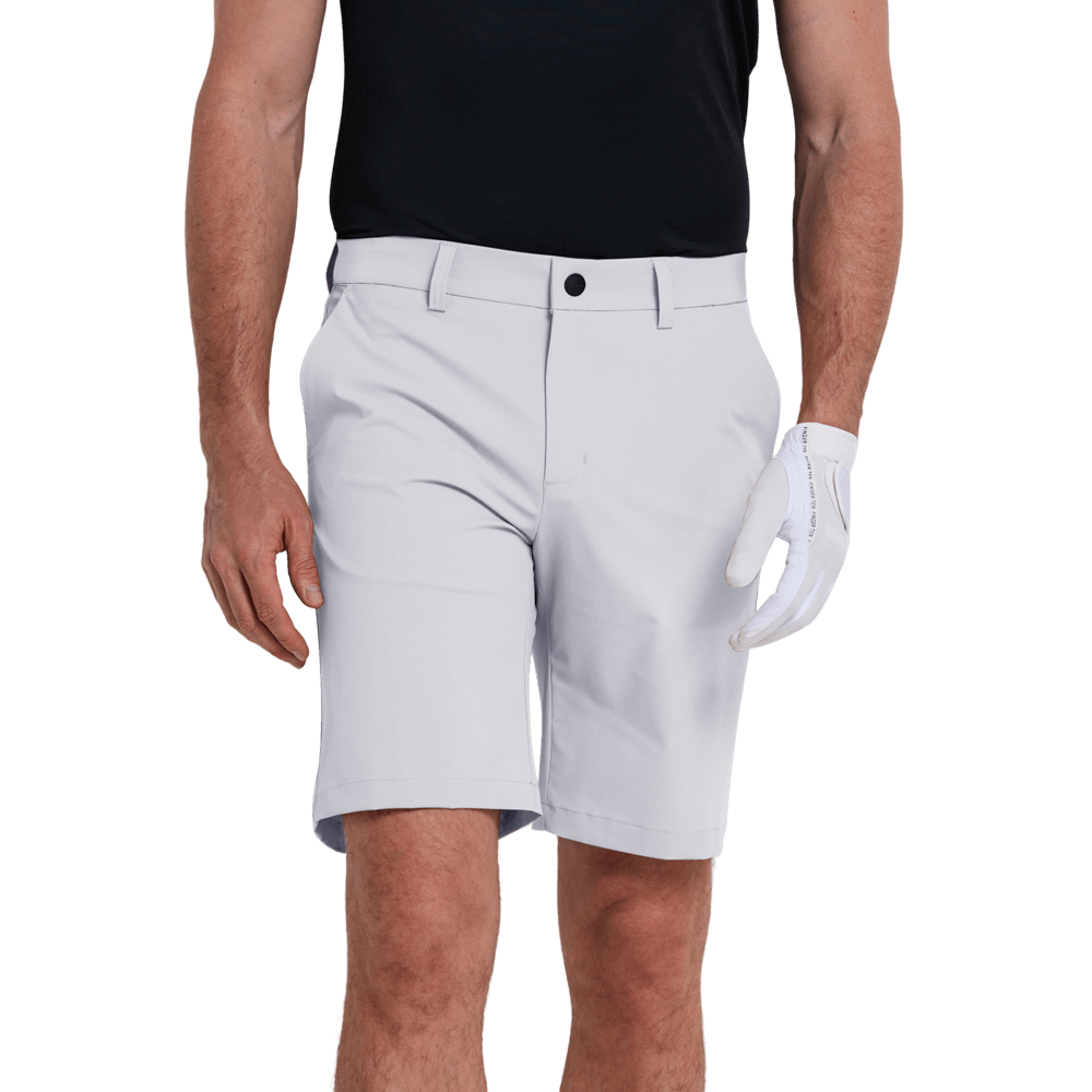 GoPlayer Men's Elastic Waist Golf Shorts (White)