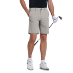 GoPlayer男彈性腰高爾夫短褲(淺灰)