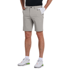 GoPlayer男彈性腰高爾夫短褲(淺灰)