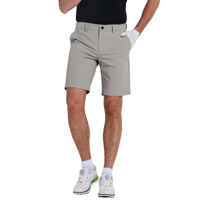 GoPlayer男彈性腰高爾夫短褲(淺灰)