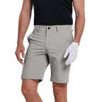 GoPlayer男彈性腰高爾夫短褲(淺灰)