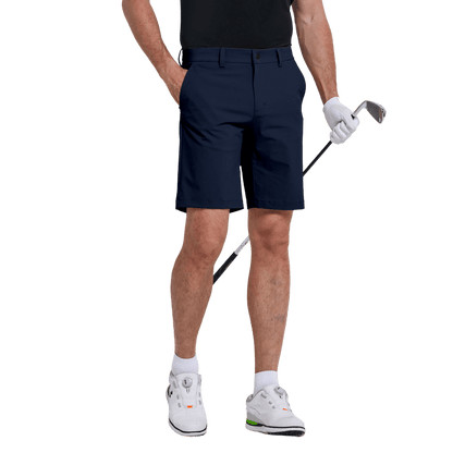 GoPlayer男彈性腰高爾夫短褲(藏青)