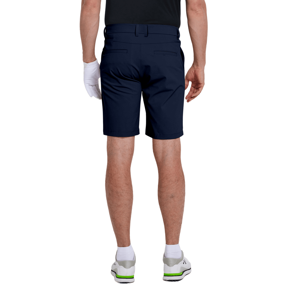 GoPlayer Men's Elastic Waist Golf Shorts (Navy Blue)