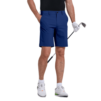 GoPlayer Men's Elastic Waist Golf Shorts (Gray Blue)