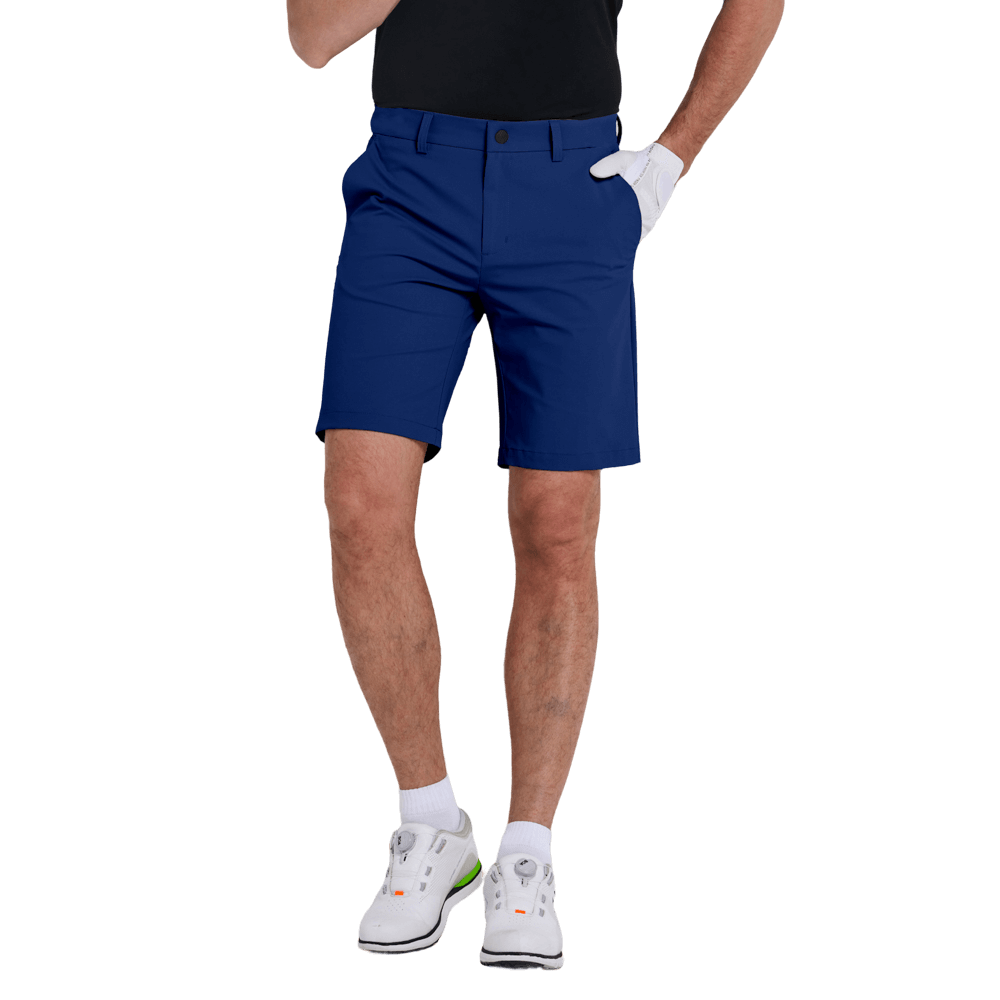 GoPlayer Men's Elastic Waist Golf Shorts (Gray Blue)