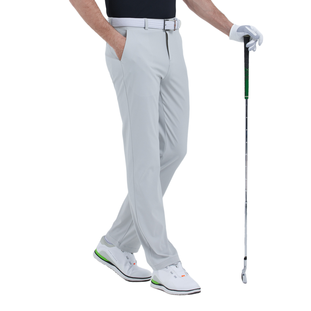 GoPlayer Men's Perforated Breathable Golf Pants (Light Gray)